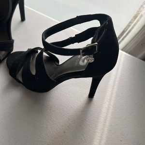 Guess, Sparkly Ankle Strap, Black, High Heels, Size 6M